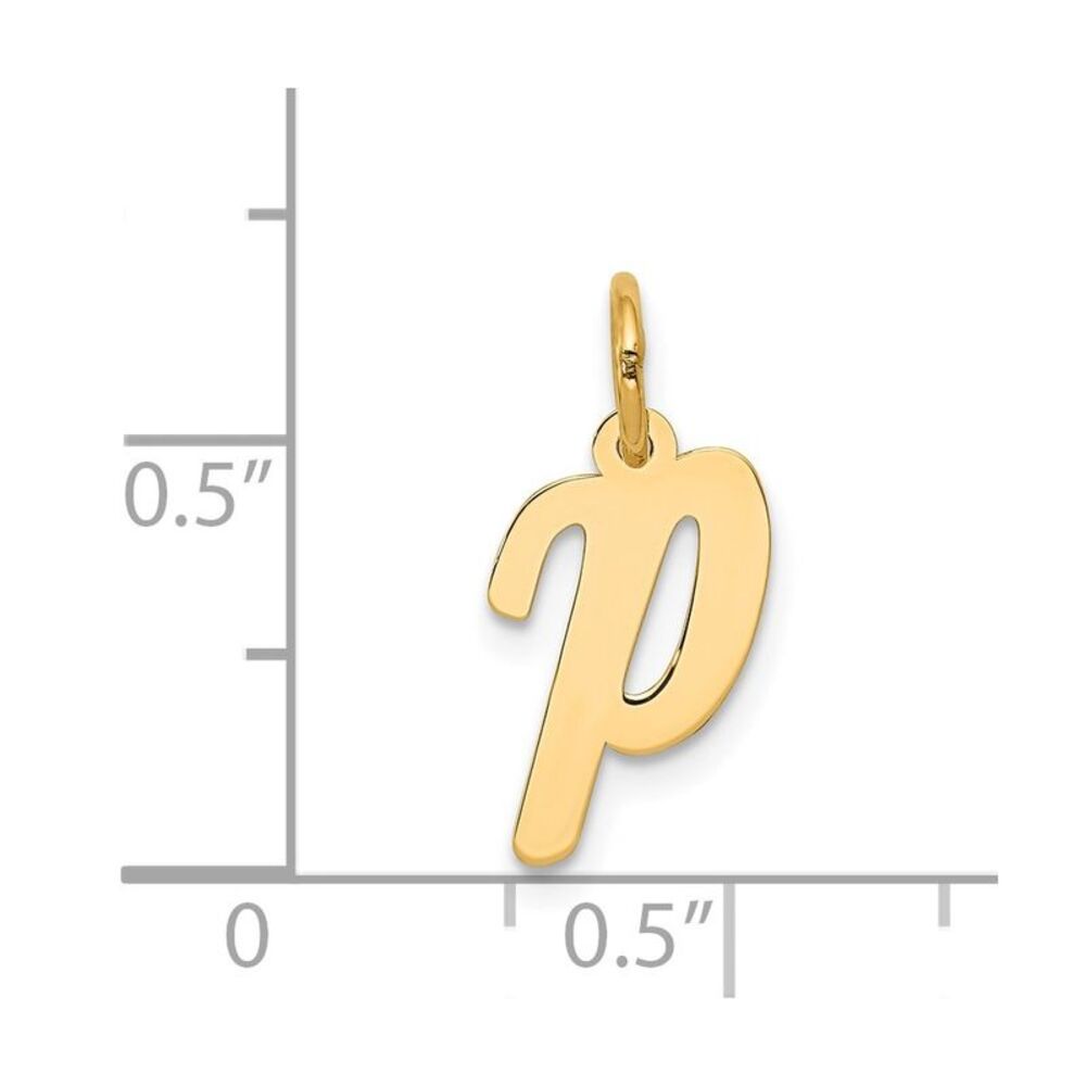Kazi Luxury 14k Yellow Gold Small Script Letter P… - image 4